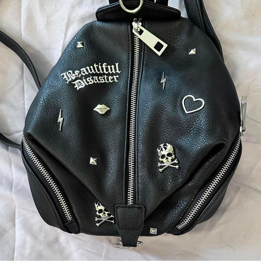 ***SOLD***Beautiful Disaster black backpack purse
